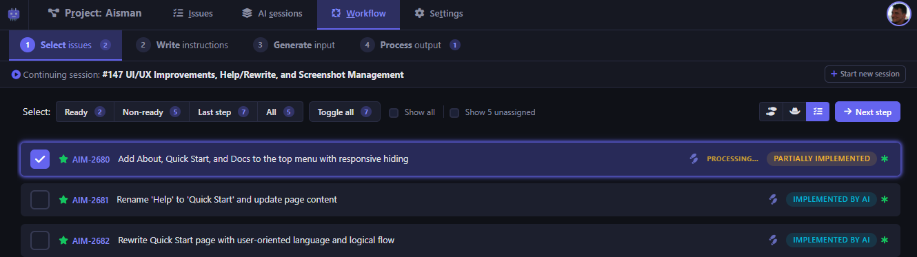 The workflow